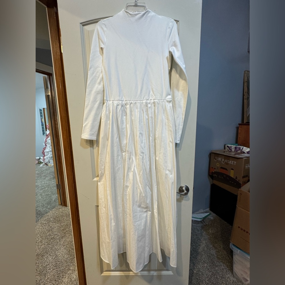 Marcella NYC Long Sleeve Maxi Dress Off White - Picture 3 of 5